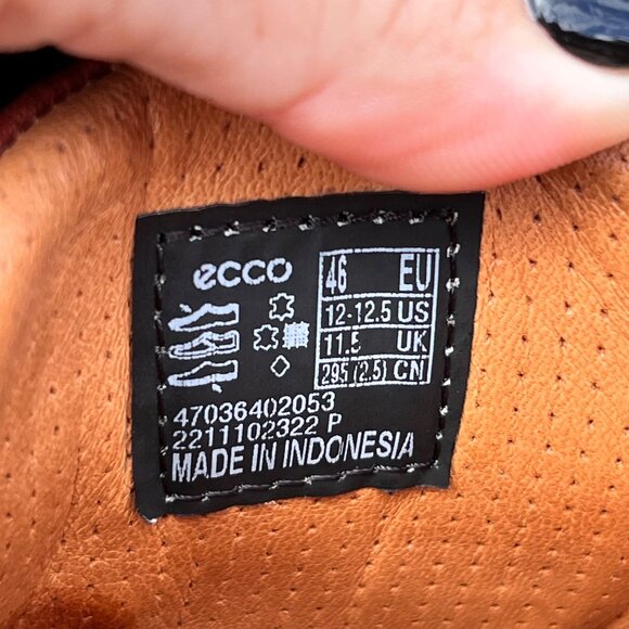 Ecco Danish Design Brown Leather Sneakers Size 46 / US 12-12.5 - Picture 8 of 8